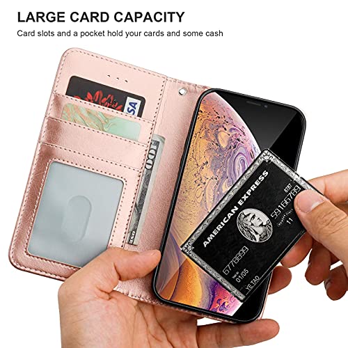Bocasal Detachable Wallet Case Card Holder for iPhone Xs Max, Rose Gold - color: Rose Gold
