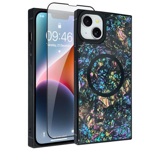 AIGOMARA Magnetic Rectangle for iPhone 14 Plus Case, Abalone Shell - color: Abalone, size: iPhone 14 Plus