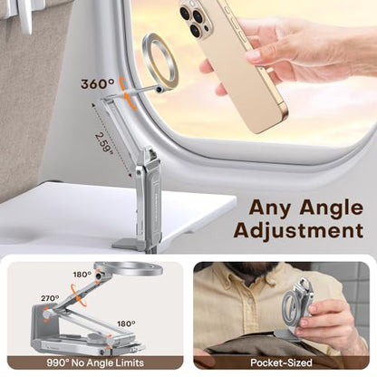OMOTON TP02 360°Rotating Adjustable Aluminum for MagSafe Tripod, Silver - color: 5-Silver