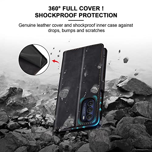 Jasonyu Flip Wallet Case for Moto G Stylus 5G (2022),Leather Magnetic Folio Cover with Card Holder,Kickstand - TPU Shockproof Durable Protective Phone Case,Black | PU Leather Magnetic Folio Cover,with Card Holder,Kickstand,TPU Shockproof,Durable,Protectiv
