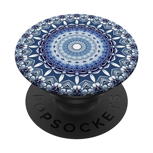 Cell Phone Pop Out Button Holder Mandala Floral Sky Blue PopSockets PopGrip: Swappable Grip for Phones & Tablets PopSockets Adhesive PopGrip - style: Adhesive PopGrip