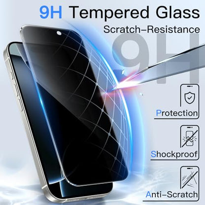JETech Privacy Screen Protector for iPhone 16 Pro, 2-Pack - size: iPhone 16 Pro