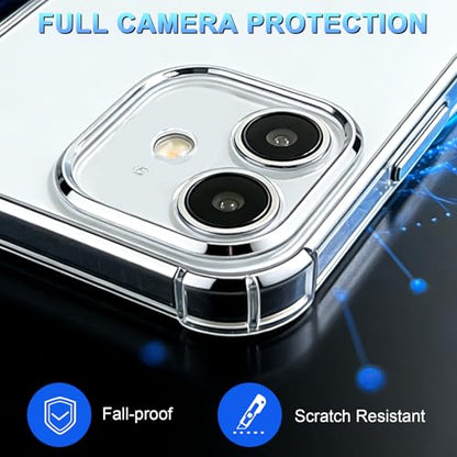 Crystal Clear Case, Transparent Shockproof Protective Phone Case Soft Silicone Slim Cover with Camera Protection - color: Transparent, size: 16
