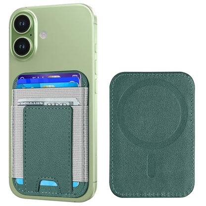 Upgraded for Magsafe Wallet, 7 Card Holder, Strongest Magnetic Wallet | for iPhone Wallet Magsafe with 2 Card Slots, Magnetic Card Holder for iPhone 17/16/15/14/13/12 Series, Slim, Green - color: Green-Upgraded