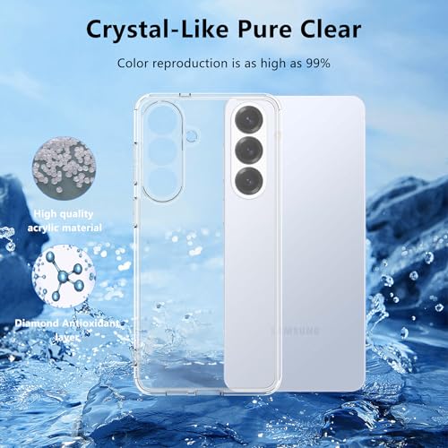 Clear Case for Samsung Galaxy S26+ Plus Case with 2 Pack Screen Protector,Shockproof Soft TPU Bumper and Hard PC Back Phone Case,Non-Yellowing,Anti-Scratch,Drop Protection,Slim Fit Cover Case - color: Samsung S26 Plus