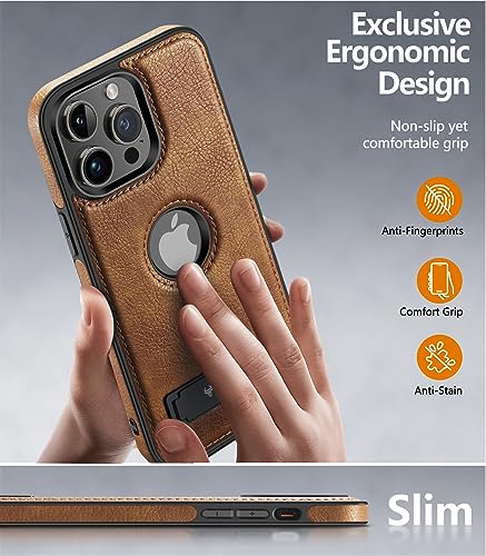 WTCASE Magnetic for iPhone 14 Pro Leather Case,Built-in Invisible Stand [Compatible with Magsafe] Protective Slim Kickstand Compatible with iPhone 14 Pro (2022) 6.1" (Brown) - color: Brown, size: iPhone 14 Pro-6.1"