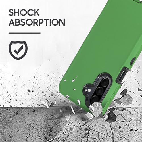 Compatible for Samsung Galaxy A26 5G, Built in Screen Protector, Belt Clip Holster Heavy Duty Defender Case Dustproof Shockproof Protection (Green) - color: Green
