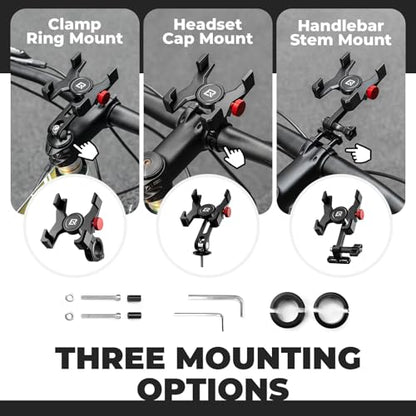 ROCKBROS Aluminum Bike Phone Mount for 4.7-7.1" Phones Stem Mount - style: Stem Mount