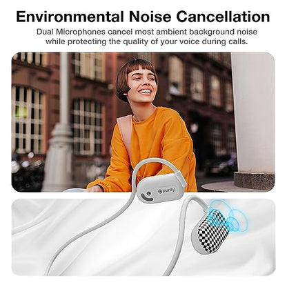 Purity Air Open Ear Headphones - True Air Conduction Wireless Bluetooth Open Ear Earbuds with Dual Mic for iPhone/Android - Secured Long Wearing Comfort, Sports Sweat Resistant (BWHS152) - color: Black and White Hypnotic