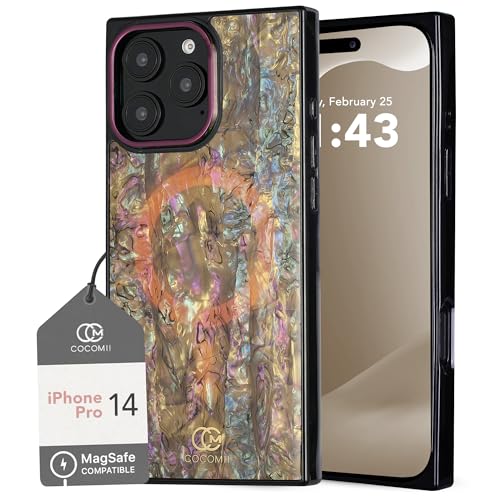 COCOMII Rectangle for iPhone 14 Pro Case, Eclipse Abalone Shell | Compatible with MagSafe Wireless Charging, Shockproof 10ft Drop Protection, Camera & Screen Protection, Premium Glossy Finish - color: Eclipse Abalone Shell, size: iPhone 14 Pro (6.1")