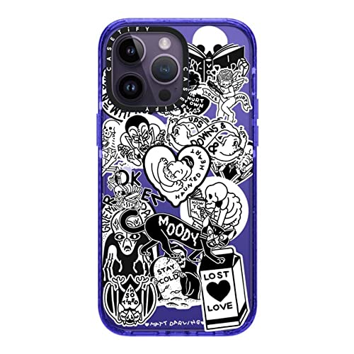 CASETiFY for iPhone 14 Pro Max Case - Impact Compatible with MagSafe | 8.2 ft. 4x Military Grade Drop Protection | matt darling sticker collage | Peri Purple - color: matt darling sticker collage, size: Iphone 14 Pro Max (Magsafe)