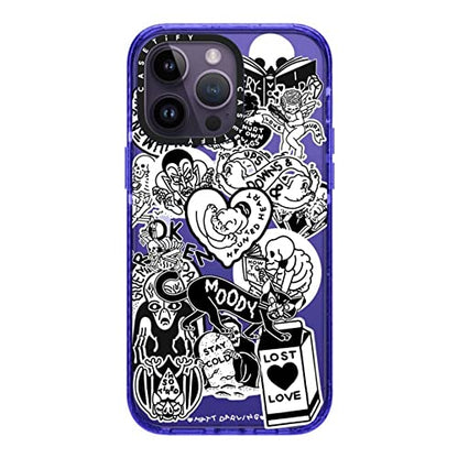 CASETiFY for iPhone 14 Pro Max Case - Impact Compatible with MagSafe | 8.2 ft. 4x Military Grade Drop Protection | matt darling sticker collage | Peri Purple - color: matt darling sticker collage, size: Iphone 14 Pro Max (Magsafe)