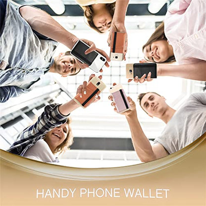Phone Wallet Stick on for Phone Case, Credit Card Holder for Back of Phone Cases Flip Leather Wallet Sleeve Pouch Compatible with iPhone, Samsung Galaxy Android Most Smartphones Rose Gold - color: Rose Gold