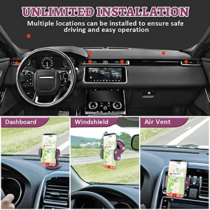 eing Car Phone Mount Cell Phone Holder with One More Air Vent Base,Bling Crystal Universal Phone Mount Holder Cradle for Dashboard,Windshield and Air Vent,Purple - color: G-Purple