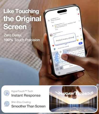 UltraGlass Top 9H+ Armor for iPhone 17 Pro Screen Protector Glass, 2 Pack - size: iPhone 17 Pro