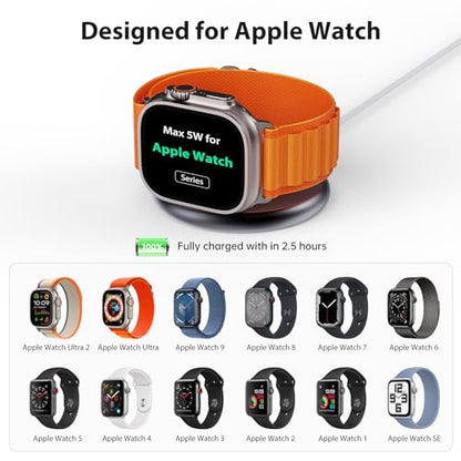 KU XIU 5W Fast Charging for Apple Watch Charger Foldable Magnetic Dock Gray