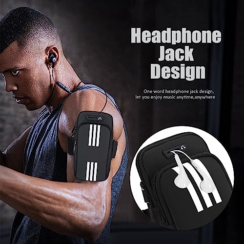 Phone Holder for Running Armband Cell Phone Purse Crossbody for Women Men Kids,iPhone 17 16 15 14 13 12 11 Pro Max Xs 16e Xr X 8 7 Plus Mini Pouch,Galaxy S26 S25 S24 Ultra Note Arm Bag Black - color: 01-Black with Crossbody Strap&Hook