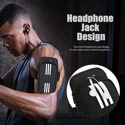 Phone Holder for Running Armband Cell Phone Purse Crossbody for Women Men Kids,iPhone 17 16 15 14 13 12 11 Pro Max Xs 16e Xr X 8 7 Plus Mini Pouch,Galaxy S26 S25 S24 Ultra Note Arm Bag Black - color: 01-Black with Crossbody Strap&Hook