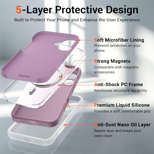 SUPFINE Silicone & Magnetic for iPhone 17 Case - color: Blackcurrant, size: iPhone 17