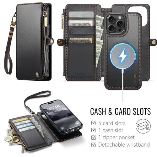 for iPhone 14 Pro Max - Phone Case Wallet Magnetic, Black - color: Black, size: iPhone 14 Pro Max