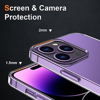 Silicone Clear iPhone 14 Pro Max Case,Ultra Thin with Comfort Grip | Soft Slim-Fit TPU iPhone 14 Pro Max Phone Cover,Non-Slip,Shockproof Protection,Scrath-Resistant - size: iPhone 14 pro max case