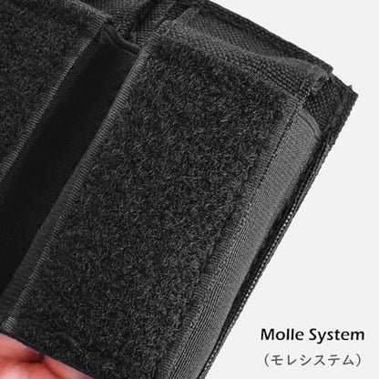 TRIWONDER Tactical Cigarette Pouch Molle Small Military Bag Battery Cigarette Case EDC Utility Card Holder Lighter Slot Mini Cigar Waist Pack - color: 14 Black - Triple Pistol