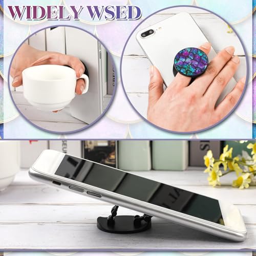 Honoson 9 Pcs Cell Phone Grip Holder Collapsible Holder, Mermaid 3 - color: Mermaid Style