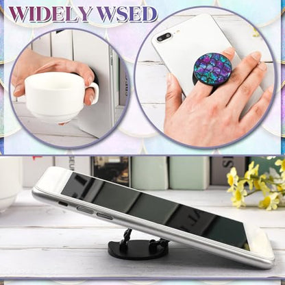Honoson 9 Pcs Cell Phone Grip Holder Collapsible Holder, Mermaid 3 - color: Mermaid Style