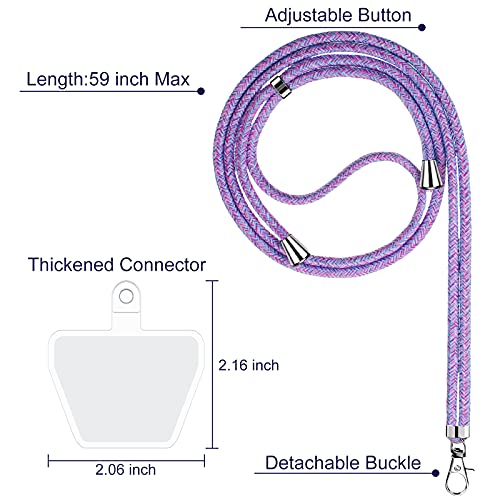 Weewooday 4 Pcs Phone Lanyard Crossbody Phone Strap, Light Color Series - color: Light Color Series