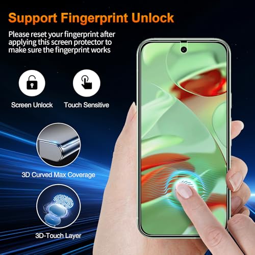 2 Pack for Google pixel 9 Anti-Glare Matte Privacy Screen Protector 6.3 inch, Smooth and Responsive Touch Flexible EPU Film, [Support Fingerprint Unlock] [Self-Healing] [Not Glass] - size: Google Pixel 9