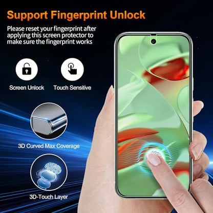 2 Pack for Google pixel 9 Anti-Glare Matte Privacy Screen Protector 6.3 inch, Smooth and Responsive Touch Flexible EPU Film, [Support Fingerprint Unlock] [Self-Healing] [Not Glass] - size: Google Pixel 9