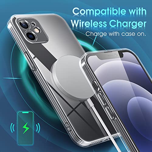 Supdeal Crystal Clear Case for iPhone 12, [Not Yellowing] [Camera Protection] [Military Grade Drop Tested] Transparent Shockproof Protective Soft Silicone Slim Cover, 6.1 inch, Transparent - color: Transparent, size: iPhone 12