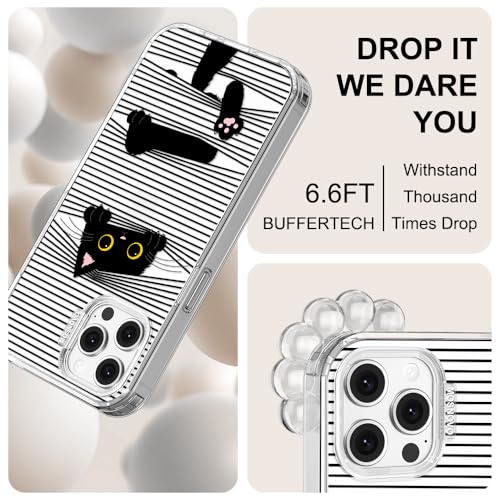 MOSNOVO Case for iPhone 12 & iPhone 12 Pro, [Buffertech 6.6ft Military-Grade Drop Protection] [Anti Peel Off Tech] Clear TPU Bumper Phone Case Cover Design - Hidden Black Cat - color: Clear - Hidden Black Cat, size: iPhone 12 / iPhone 12 Pro
