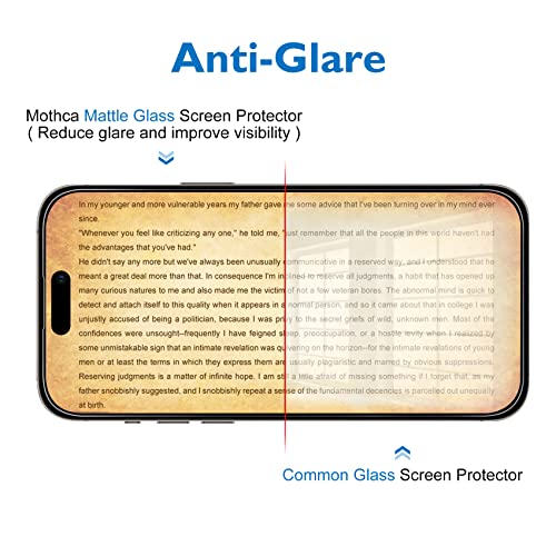 Mothca Matte Glass Screen Protector for iPhone 14 Pro Max Anti-Glare & Anti-Fingerprint Tempered Clear Film Case Friendly Easy to Install Bubble Free 6.7inch Smooth as Silk - size: iPhone 14 Pro Max-6.7 Inch