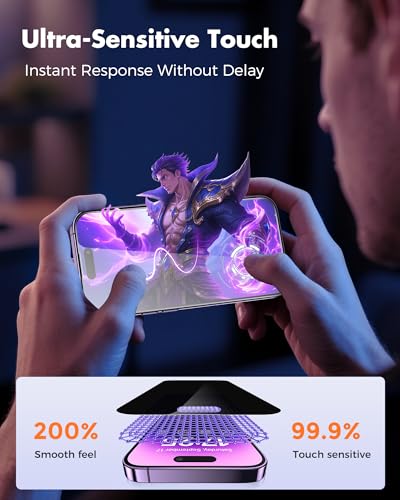 UNBREAKcable 4PCS Screen Protector for iPhone 14 Pro - 2 Privacy Tempered Glass+2 Clear Glass Double Shatterproof [Installation Frame] [9H Hardness] [Case Friendly] Anti-Scratch for iPhone 6.1 inch - size: iPhone 14 Pro