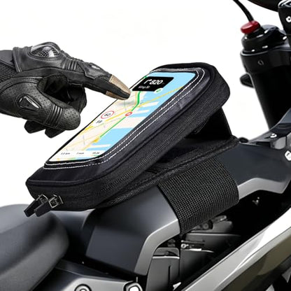 CHANGCHENG E-Dirt Bike Battery Cover Bag Phone Pouch with Touch Screen | Front Frame Pouch,Adjustable Viewing Stand &Hidden Pocket, Extended Strap for Surron Light Bee,Talaria ,E Ride Pro,Yozma In10