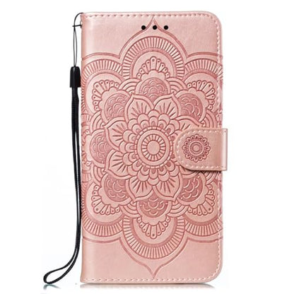 EYZUTAK Case for Samsung Galaxy A16 4G/5G, Premium Leather Magnetic Closure Flip Wallet Phone Case with Card Holder Cash Slot Stand Function Embossed Mandala Flower Shockproof Lanyard Cover -Rose Gold - color: Rose Gold, size: Samsung Galaxy A16 4G/5G
