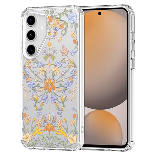 MOSNOVO for Samsung Galaxy S24 FE Case, Shockproof Military-Grade Protection 6.6ft Drop Tested, Clear Phone Case for Galaxy S24 FE, Garden of Butterfly Design - color: Clear - Garden of Butterfly, size: Samsung Galaxy S24 FE
