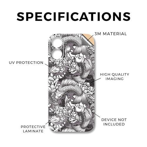 Glossy Glitter Phone Skin Compatible with Apple iPhone 17 - Angry Koi - Premium 3M Vinyl Protective Wrap Decal Cover - Easy to Apply | Crafted in The USA by MightySkins - color: Angry Koi, size: iPhone 17 (Full Wrap), style: Glossy Glitter Finish