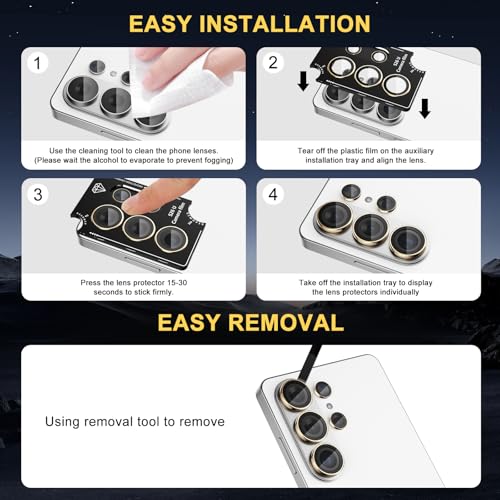 Camera Lens Protector for Samsung Galaxy S26 Ultra, Gold - color: Gold