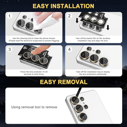Camera Lens Protector for Samsung Galaxy S26 Ultra, Gold - color: Gold