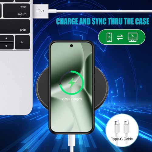 Battery Case for Pixel 9/10 Pro XL, Upgraded 10000mAh Slim Rechargeable Portable Extended Battery Pack Supported Qi Wireless Charging Case Compatible with Pixel 9/10 Pro XL (6.8 inch) Case-Black - size: Pixel 9/10 Pro XL