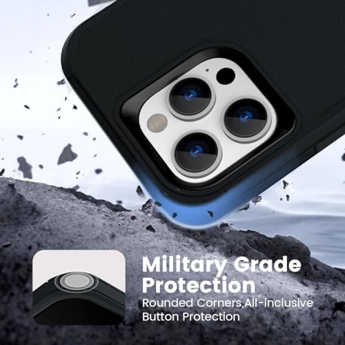 for iPhone 15 Pro Max Case, Dual Layer Shockproof Full Body Cover for Men & Women Military Grade Drop Protection Heavy Duty Protective Phone Case for Apple Phone 15ProMax 6.7 inch (Black) - color: Black