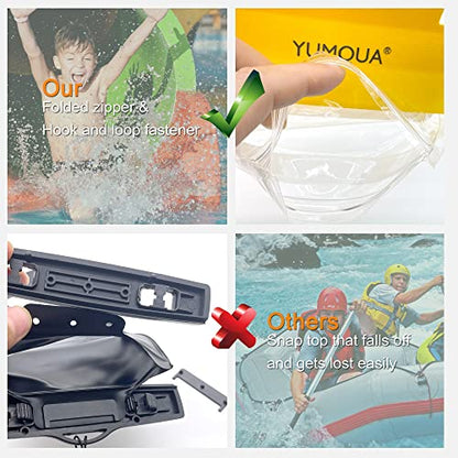 YUMQUA IPX8 Waterproof Phone Pouch, Cell Phone Dry Bags, Large Size 2 Pack | Touchscreen Waterproof Phone Case Clear for iPhone 17/16/15 Pro Max Galaxy S26 Ultra for Beach Swimming Boating Paddle Board