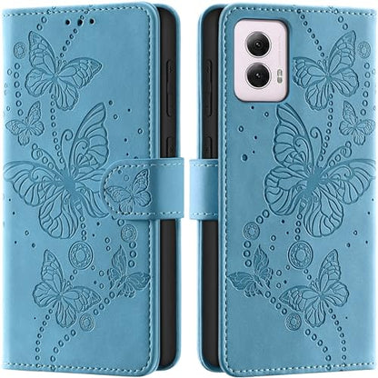 Case Wallet for Motorola Moto G Power 5G 2024, Light Blue | RFID Blocking, 3 Card Holder Stand, Shockproof TPU Shell, PU Leather Magnetic Closure, 6.7-inch - color: Light Blue
