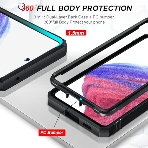 LeYi for Samsung Galaxy A53-5G Phone Case Military-Grade Protection, Black - color: Black, size: Galaxy A53 5G (6.5'')