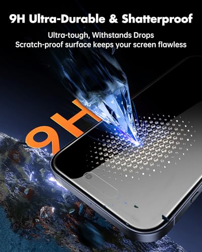 UNBREAKcable 4PCS Screen Protector for iPhone 15 Pro - 2 Privacy Tempered Glass+2 Clear Glass Double Shatterproof [Installation Frame] [9H Hardness] [Case Friendly] Anti-Scratch for iPhone 6.1 inch - size: iPhone 15 Pro
