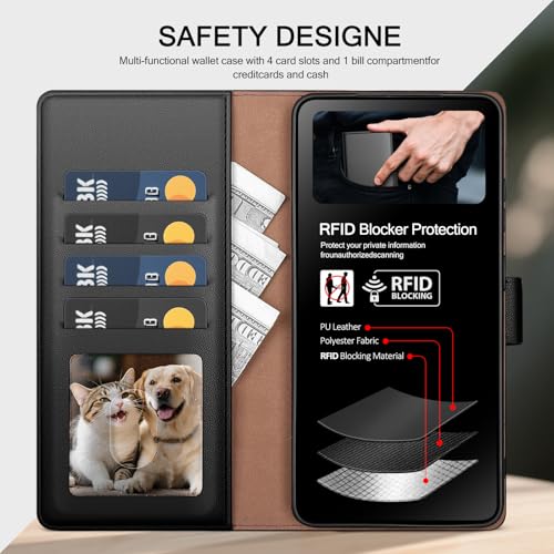Compatible with Samsung Galaxy S26 Ultra Case Wallet with Card Holder [4 Card Slot] Women Men,RFID Blocking PU Leather Phone Case Flip Protector Cover Credit Card Slot Kickstand,Black - color: Black, size: Samsung Galaxy S26 Ultra - 6.9"