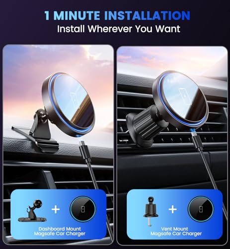 3 in 1 Magnetic Car Charger Mount 15W for iPhone 18-12 Pro Max - color: Black2