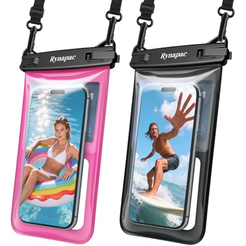 Rynapac 4 Pack IPX8 Waterproof Phone Pouch Floating- [Up to 8.5"] with Adjustable Lanyard for iPhone 17 16 15 Pro Max